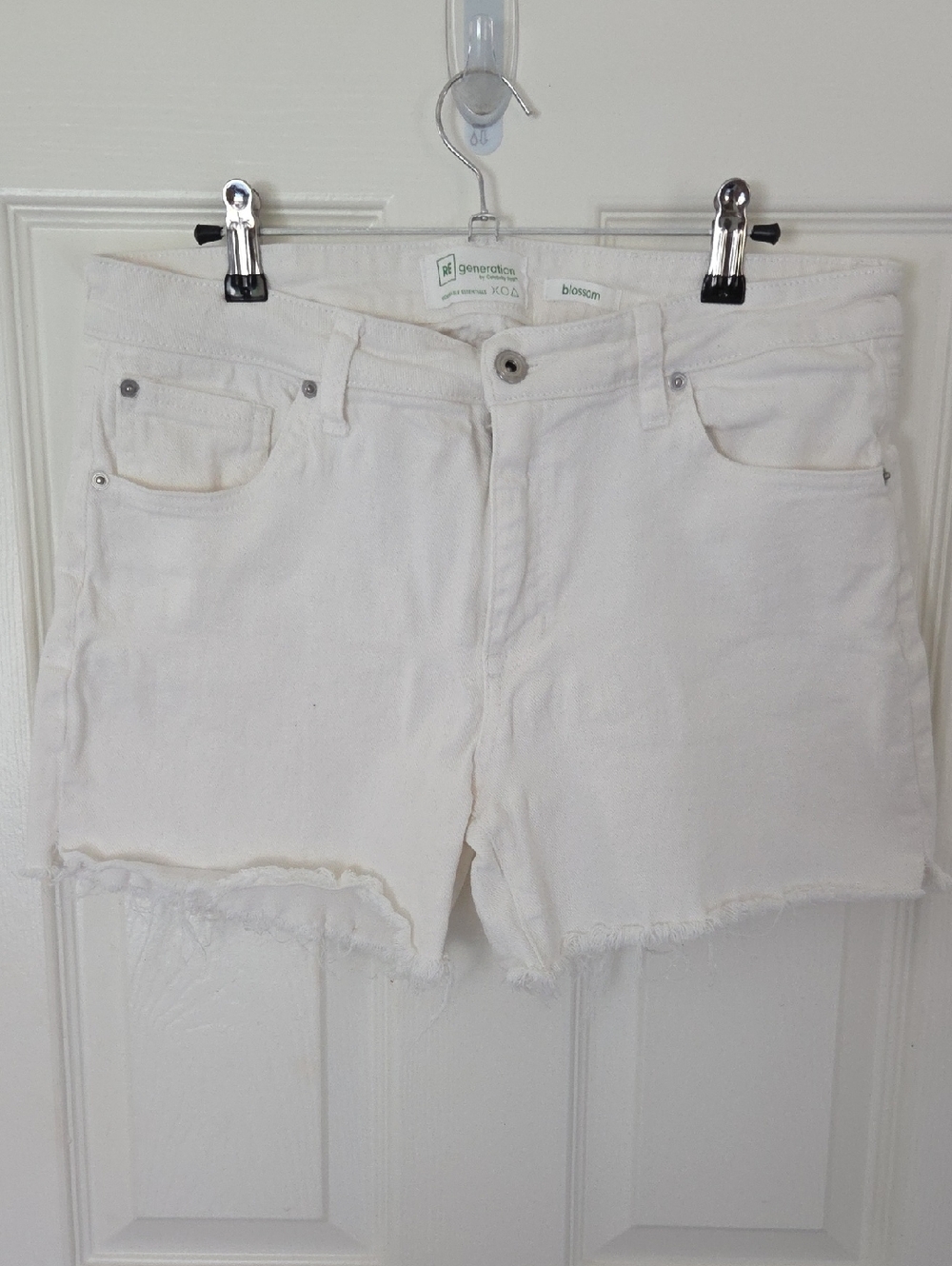 Celebrity Pink White Denim Frayed Hem Shorts